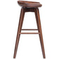 Contoured Seat Wooden Frame Swivel Barstool With Angled Legs, Natural Brown By Benzara | Bar Stools & Tables | Modishstore - 5