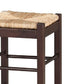 Rush Woven Wooden Frame Barstool With Saber Legs, Beige And Dark Brown By Benzara | Bar Stools & Tables | Modishstore - 2