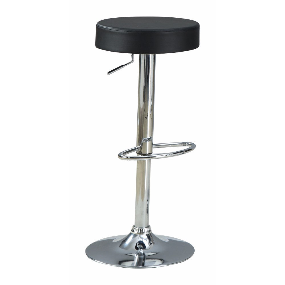 Stylish And Elegant Backless Adjustable Bar Stool, Black By Benzara | Bar Stools | Modishstore