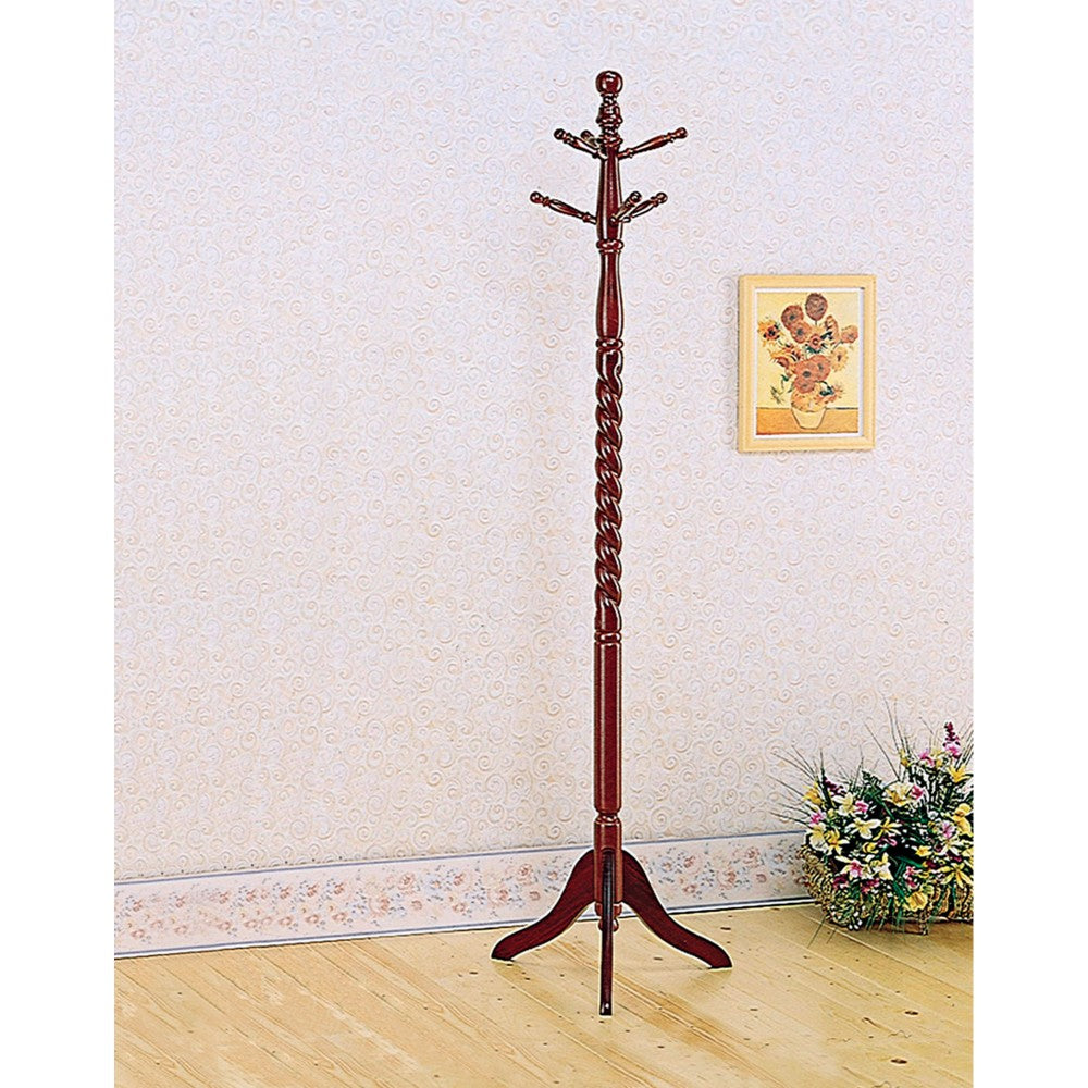 Traditional Style Coat Rack, Merlot Brown By Benzara | Coat Racks | Modishstore
