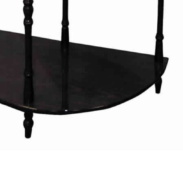 Traditional Style Wooden 3 Tier Half Table With Turned Legs, Dark Brown By Benzara | Side Tables | Modishstore - 5