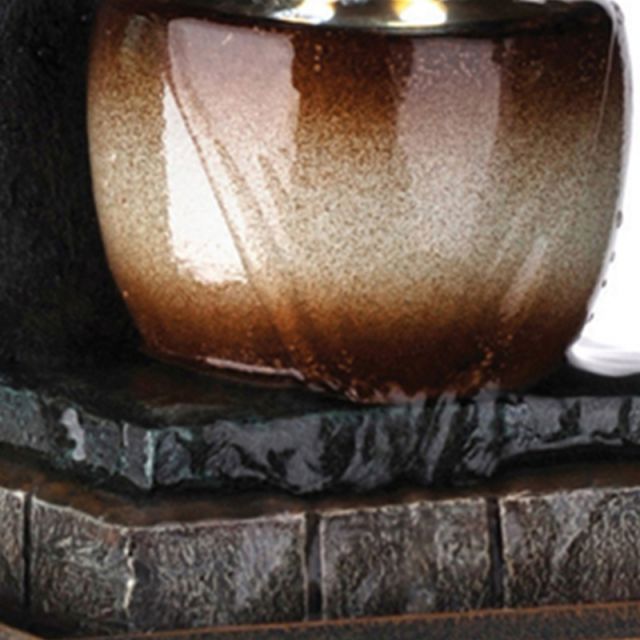 C Shaped Polyresin Frame Fountain With Tapered Base And Led Lights, Brown By Benzara | Sculptures | Modishstore - 5