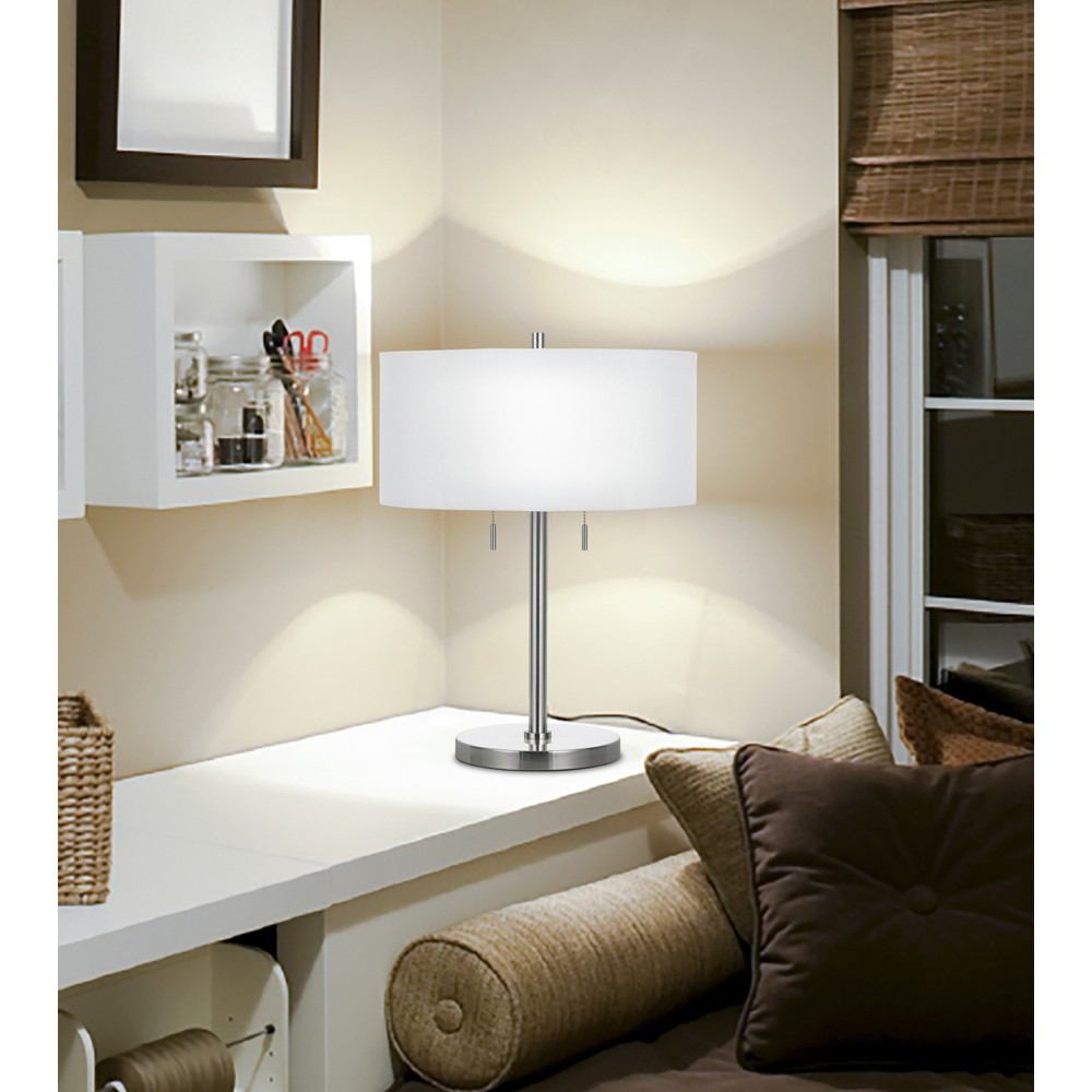 Cal Lighting BO-2450TB-BS 60W X 2 Calais Metal Table Lamp | Modishstore | Table Lamps