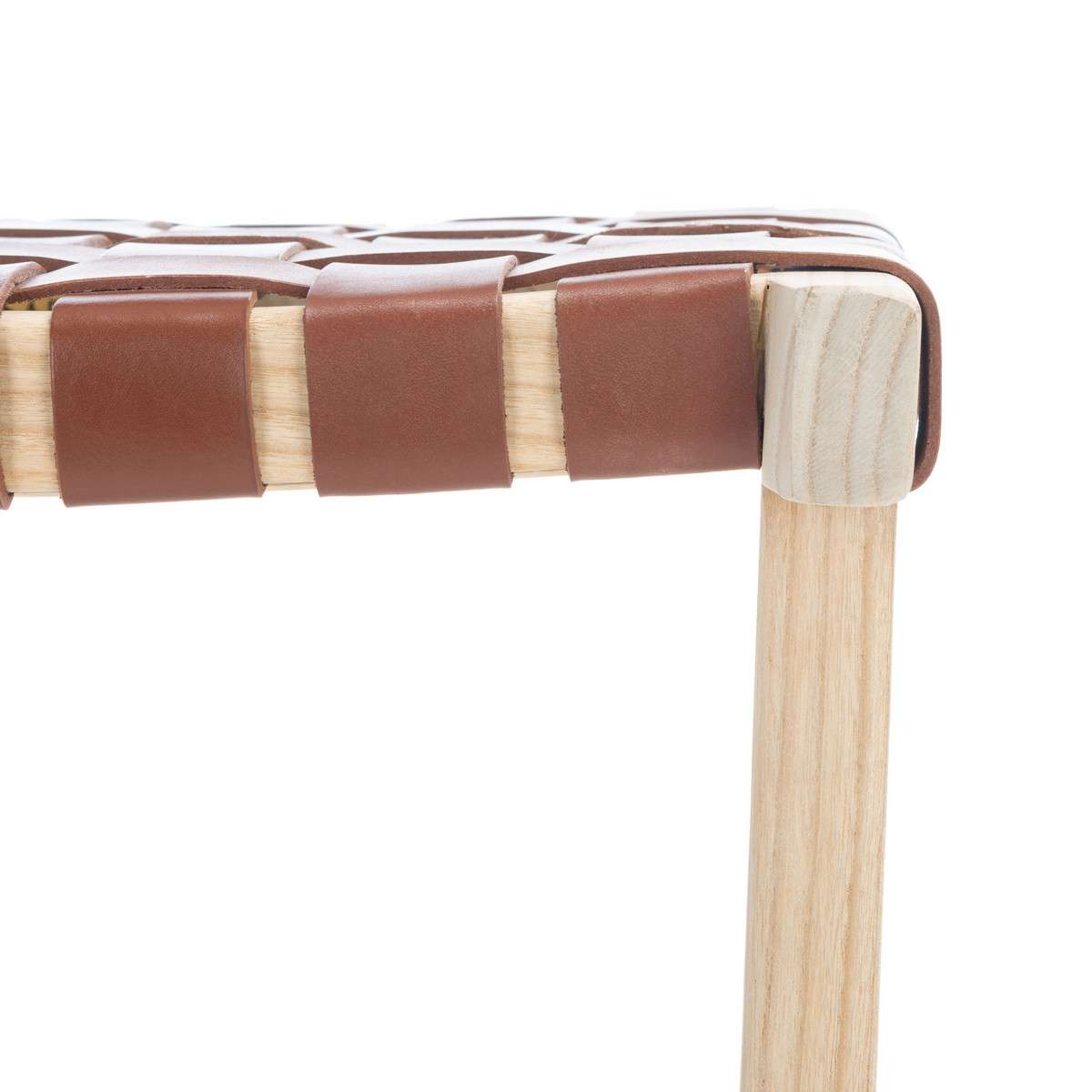 Safavieh Abreu Rectangle Counter Stool - Cognac | Counter Stools | Modishstore - 4