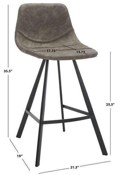 Safavieh Ryanne Counter Stool - Gray | Counter Stools | Modishstore - 4