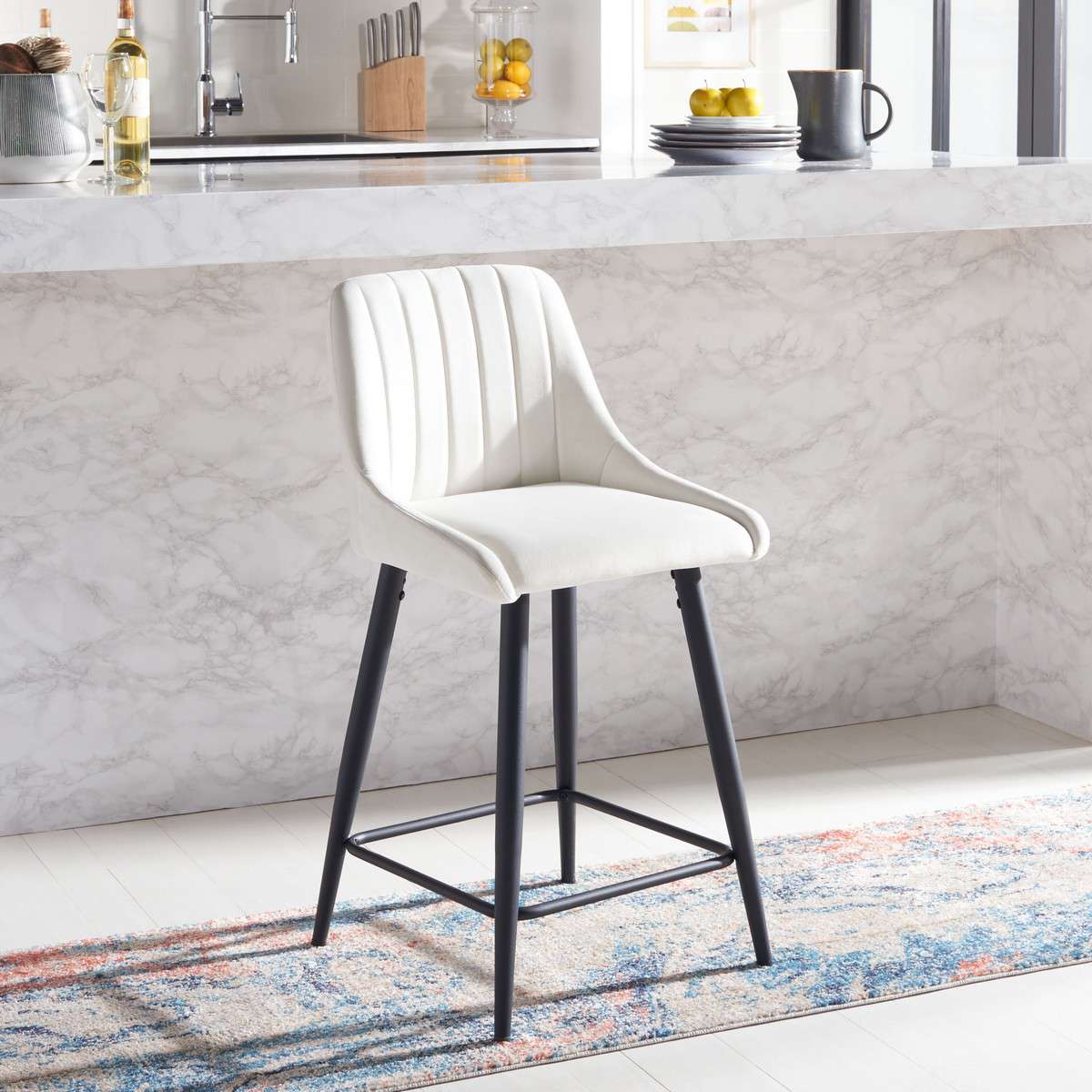 Safavieh Helga Counter Stool - Ivory | Counter Stools | Modishstore - 4