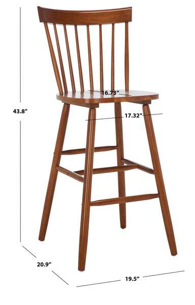 Safavieh Providence Bar Stool Set Of 2 - Walnut | Bar Stools | Modishstore - 4