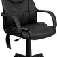 Flash Furniture BT-2690P-GG High Back Massaging Black Leather Executive Swivel Office Chair | Office Chairs | Modishstore
