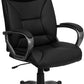 Flash Furniture BT-9177-BK-GG High Back Black Leather Executive Swivel Office Chair | Office Chairs | Modishstore