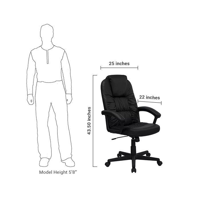 Flash Furniture BT-983-BK-GG High Back Black Leather Executive Swivel Office Chair | Office Chairs | Modishstore - 5