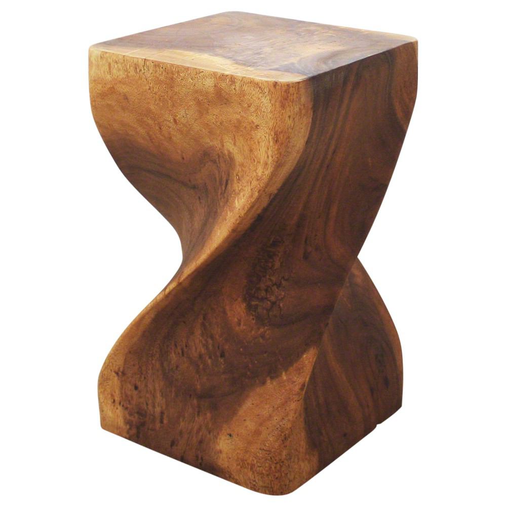 Strata Furniture Single Twist End Table - Oak - 2
