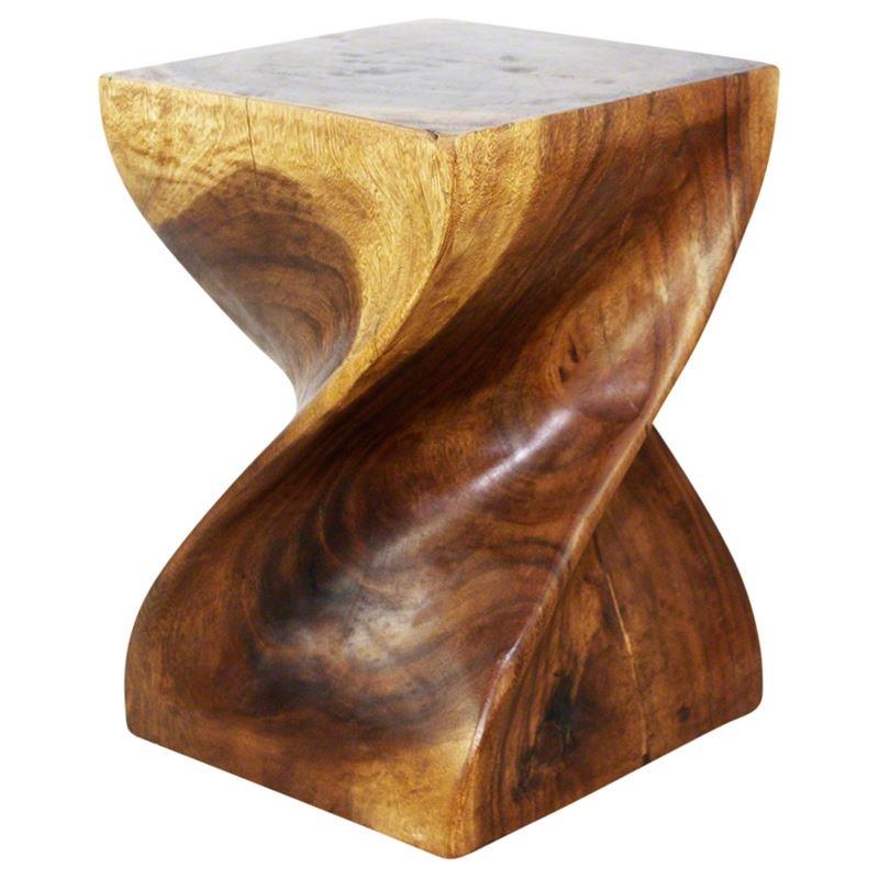 Haussmann Big Twist Stool 14" Sq - Walnut | Stools & Benches | Modishstore-5