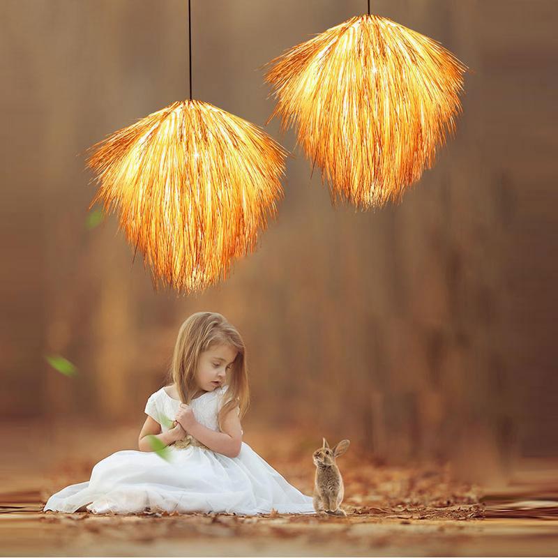 Bamboo Wicker Rattan Straw Pendant Light By Artisan Living | ModishStore | Pendant Lamps | 12090  -2