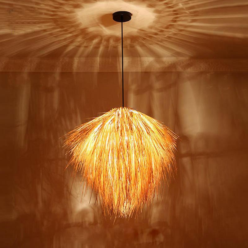 Bamboo Wicker Rattan Straw Pendant Light By Artisan Living | ModishStore | Pendant Lamps | 12090  -4