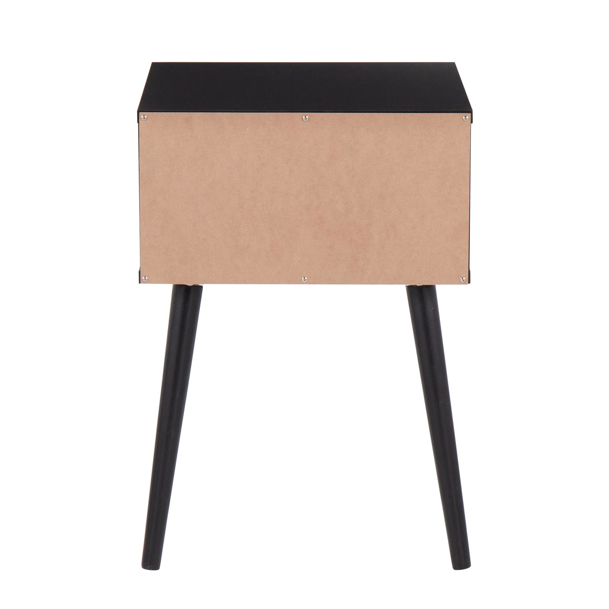 Bora Bora Contemporary Side Table in Black Wood with Rattan Accents By LumiSource | Side Tables | Modishstore - 7