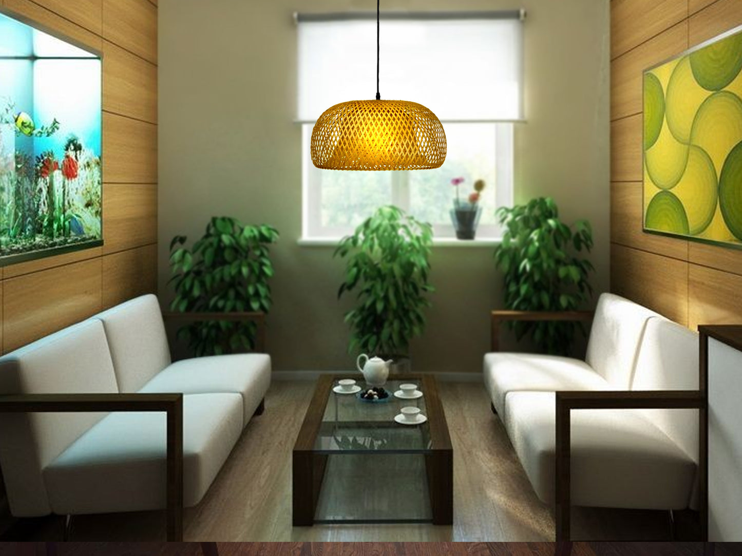 Isha Interlace Bamboo Pendant Light-8