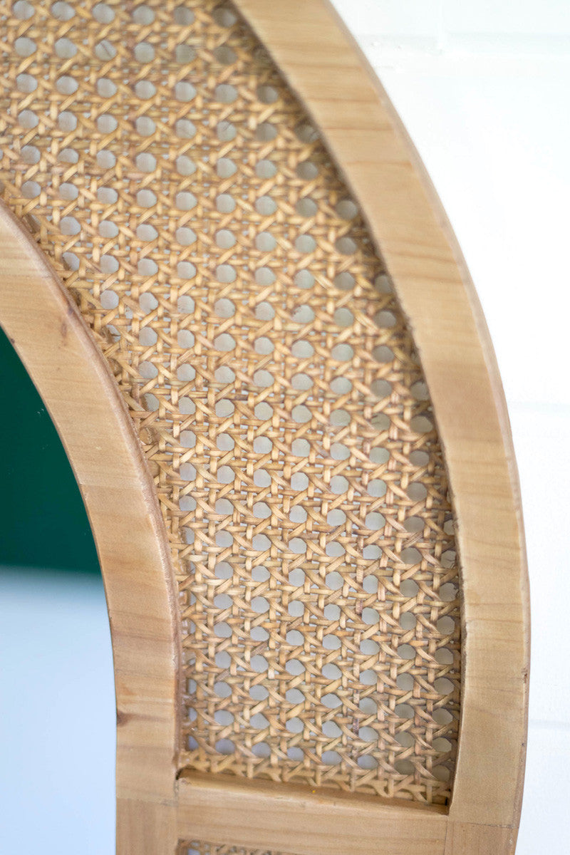 Woven Arched Rattan Framed Wall Mirror - Small By Kalalou | Mirrors | Modishstore - 3