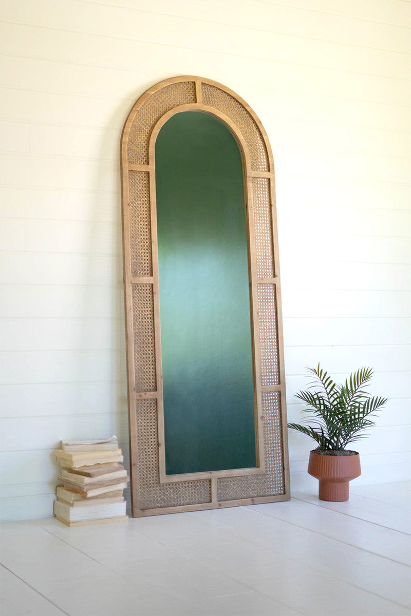 Woven Arched Rattan Framed Wall Mirror - Large By Kalalou | Mirrors | Modishstore - 4
