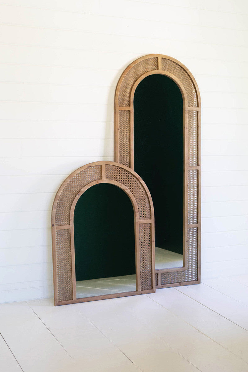 Woven Arched Rattan Framed Wall Mirror - Large By Kalalou | Mirrors | Modishstore - 3