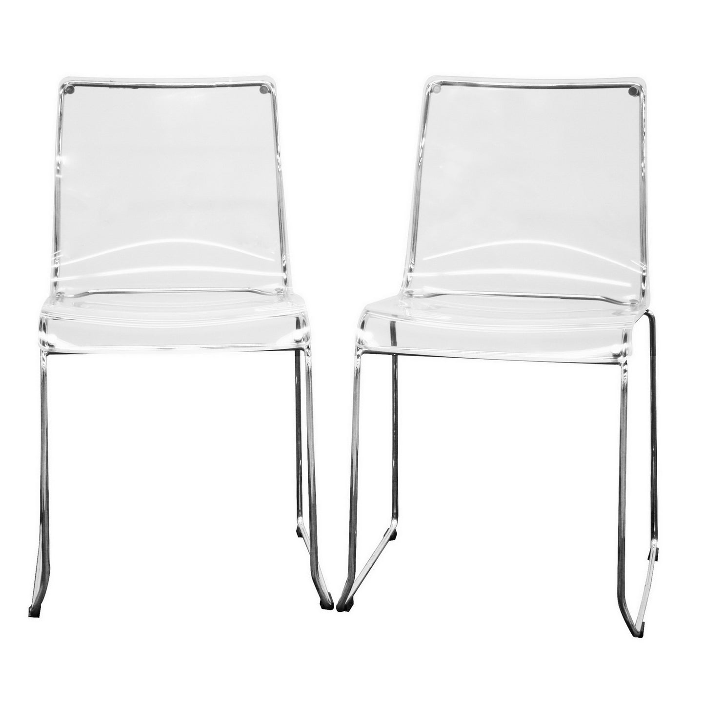Baxton Studio Lino Transparent Clear Acrylic Dining Chair (Set of 2) | Dining Chairs | Modishstore - 2