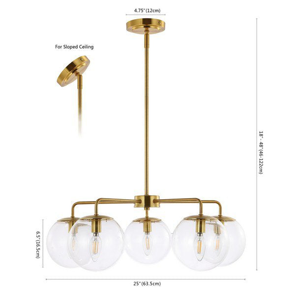 Safavieh Negara Chandelier - Satin Brass | Chandeliers | Modishstore - 3