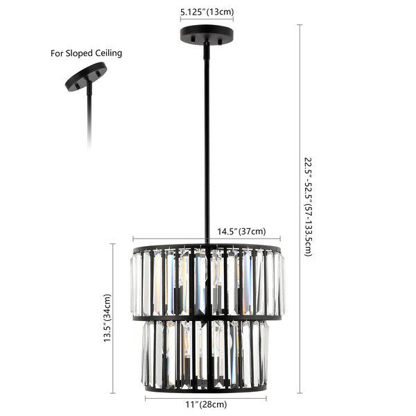 Safavieh Crissa Chandelier - Black | Chandeliers | Modishstore - 3