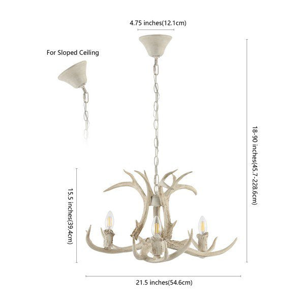 Safavieh Cenwyn Chandelier - Antique White | Chandeliers | Modishstore - 3