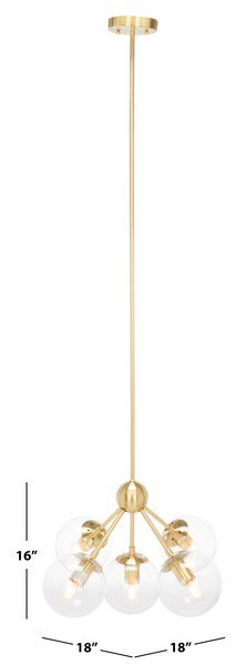 Safavieh Aderynn Chandelier - Antique Brass | Chandeliers | Modishstore - 3