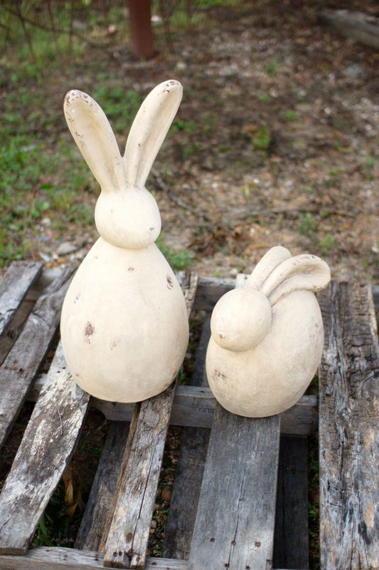 Kalalou Set Of Two Rabbit Sculptures | Modishstore | Sculptures