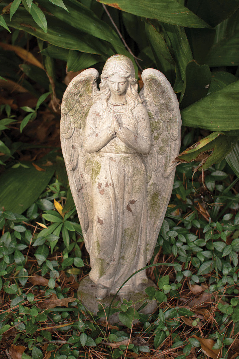 Faux Concrete Angel Yard Art | Outdoor Decor | Modishstore - 2