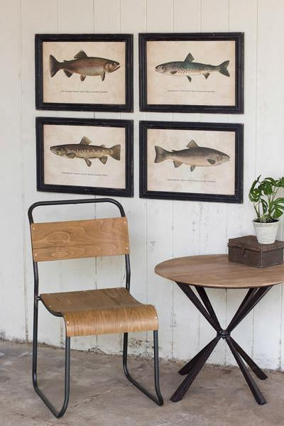 Kalalou Set Of 4 Framed Prints Under Glass Trout | Modishstore | Wall Decor