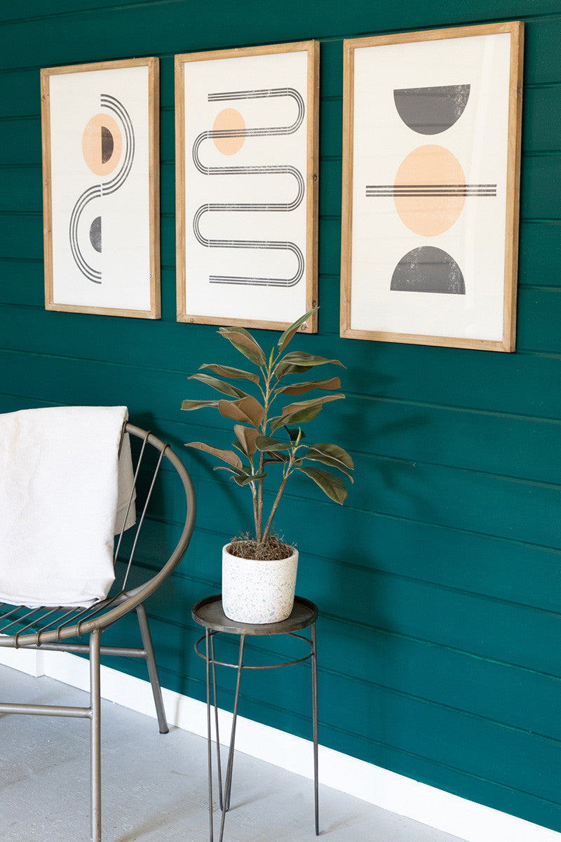 Abstract Prints Under Glass Set Of 3 By Kalalou | Modishstore | Wall Art