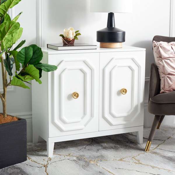 Safavieh Riya 2 Door Cabinet - White | Cabinets | Modishstore - 4