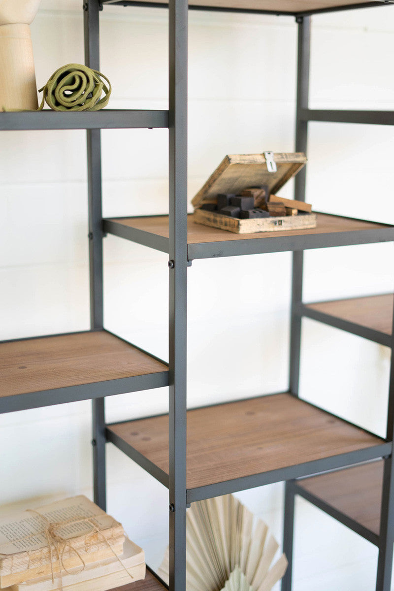 Metal And Wood Tall Geometric Display Shelves By Kalalou | Shelves & Shelving Units | Modishstore - 3