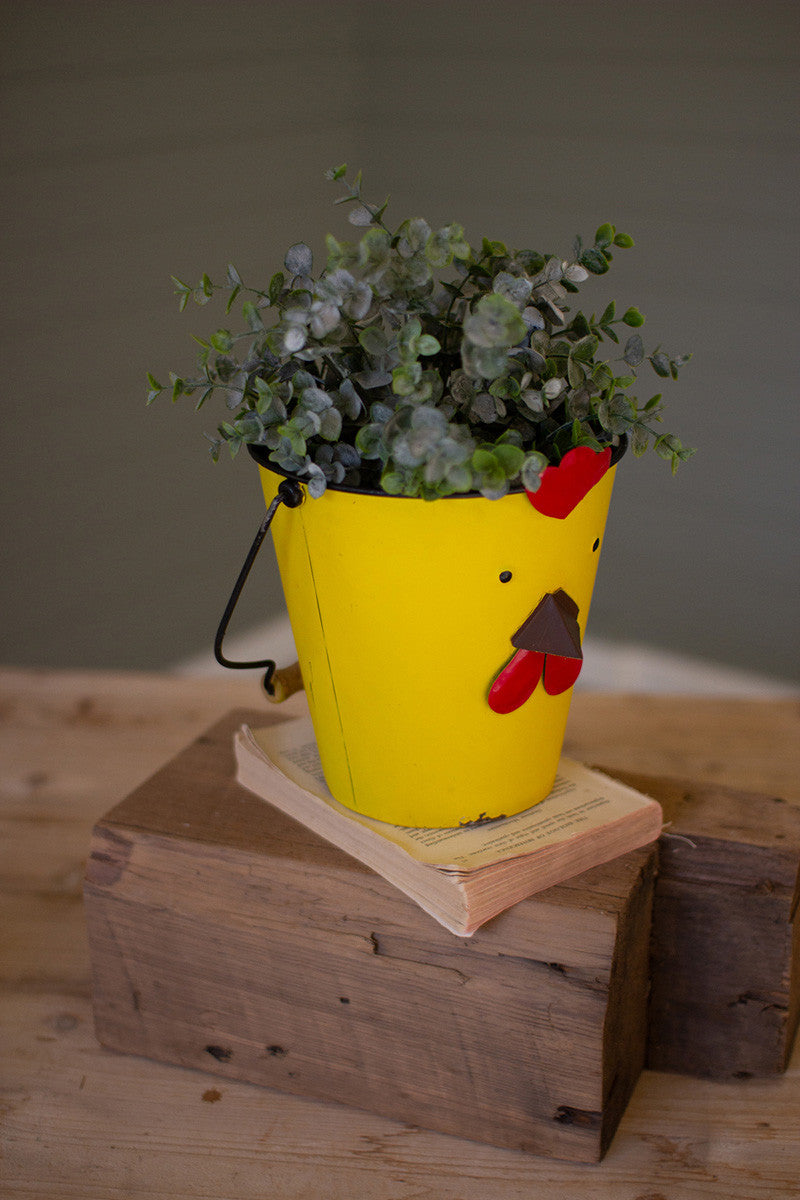 painted metal chick planter Set of 2 By Kalalou | Modishstore | Planters, Troughs & Cachepots