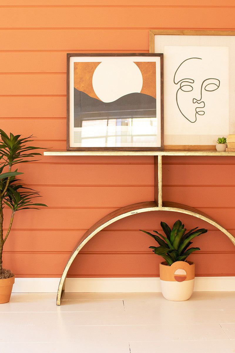 antique brass console table with arched base By Kalalou-3