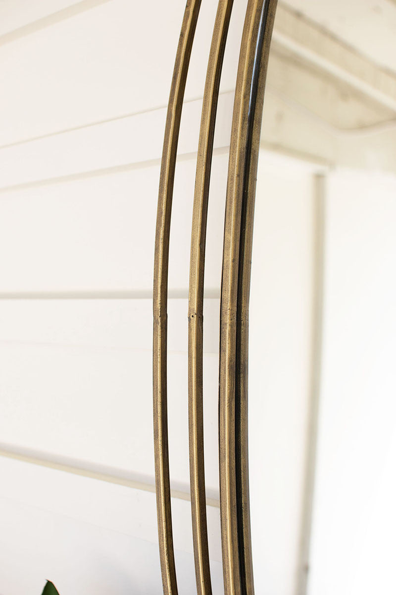 Tall Oval Antique Brass Mirror | Mirrors |  Modishstore  - 2