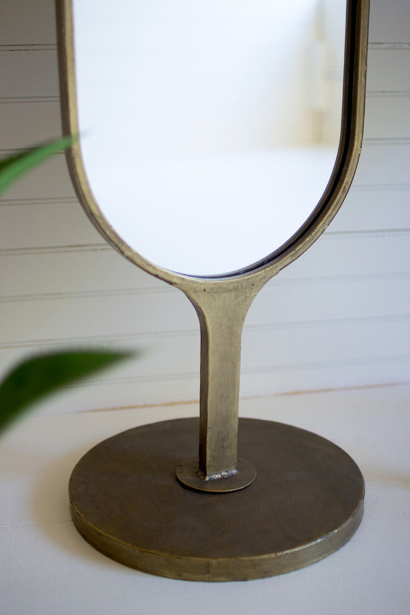 Antique Brass Floor Mirror | Mirrors | Modishstore - 2