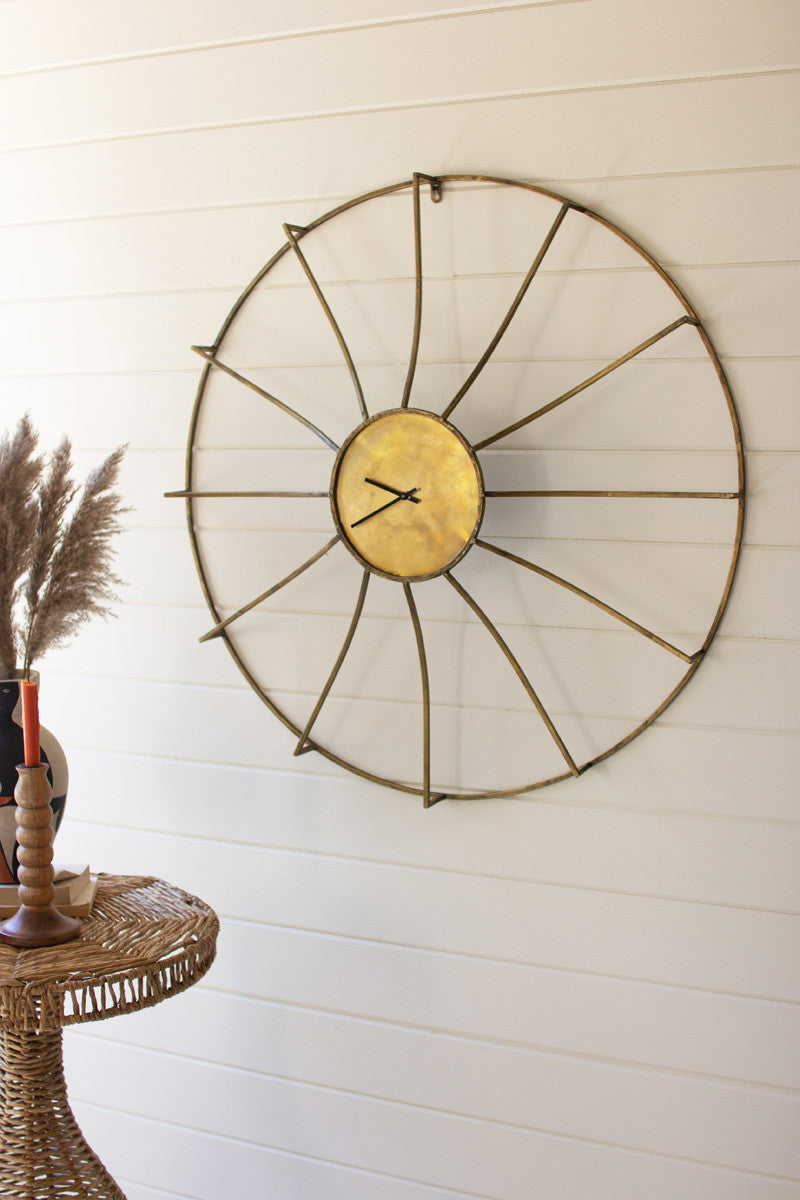 Antique Brass Wall Clock | Clocks | Modishstore - 3