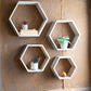 Recycled White-Washed Wood Hexagon Wall Shelves Set Of 4 By Kalalou-2