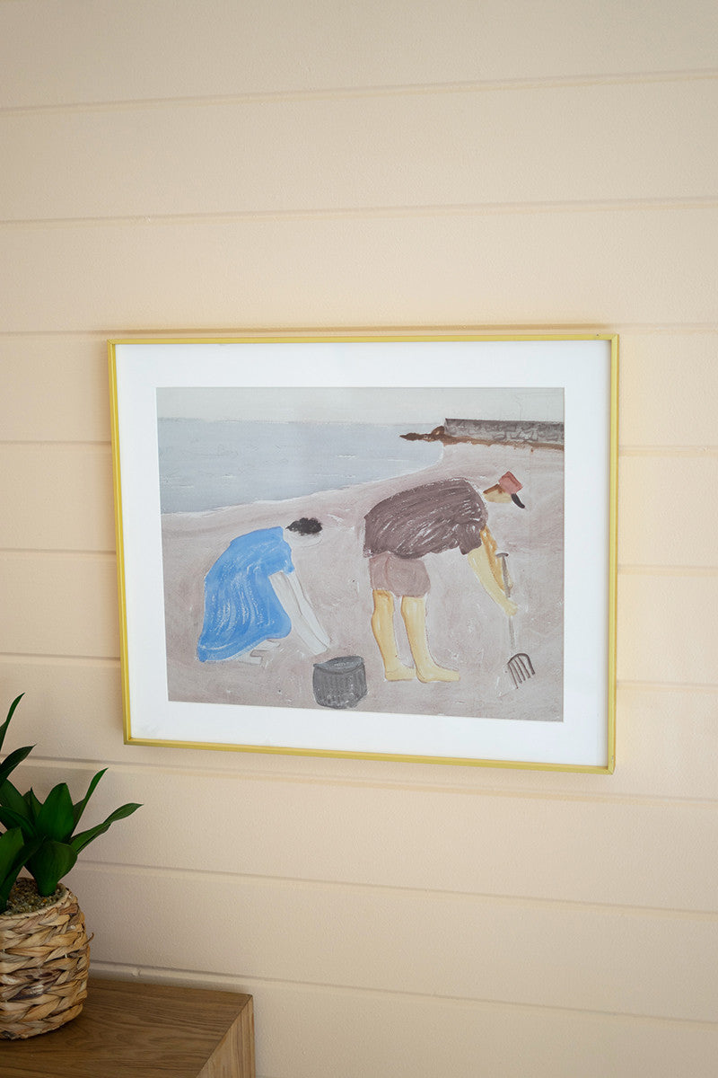 Framed Clam Digging Print Under Glass | Wall Decor | Modishstore