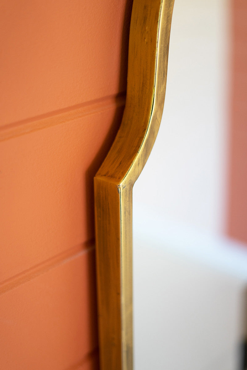 Large Arched Mirror With Brass Frame By Kalalou | Mirrors | Modishstore - 3