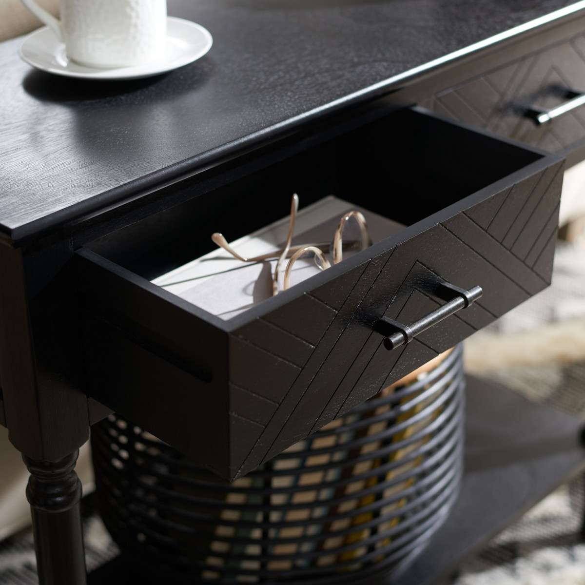 Safavieh Peyton 2 Drawer Console Table - Black | Console Tables | Modishstore - 4