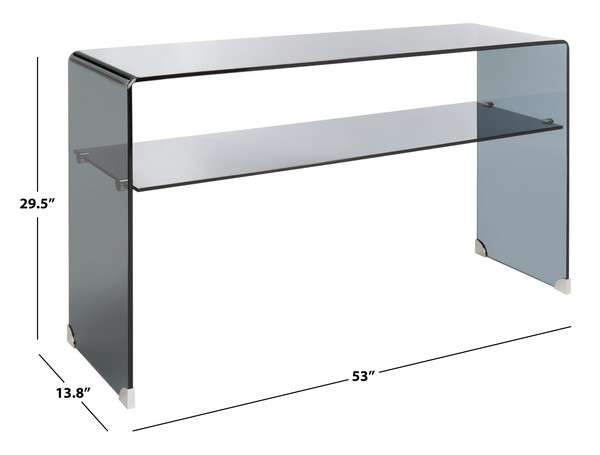 Safavieh Dash Tempered Glass 1 Shelf Console Table - Clear Grey | Console Tables | Modishstore - 4