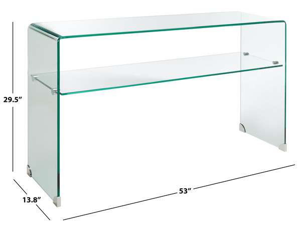 Safavieh Dash Tempered Glass 1 Shelf Console Table - Clear | Console Tables | Modishstore - 4