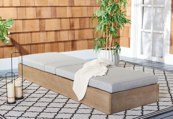 Safavieh Vincent Wood Chaise Lounge Chaise | Outdoor Chaise Lounges | Modishstore - 5