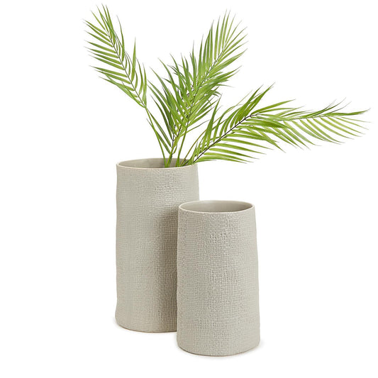 Shitake Beige Tall Cylinder Vase Set Of 2 By Tozai Home | Vases | Modishstore