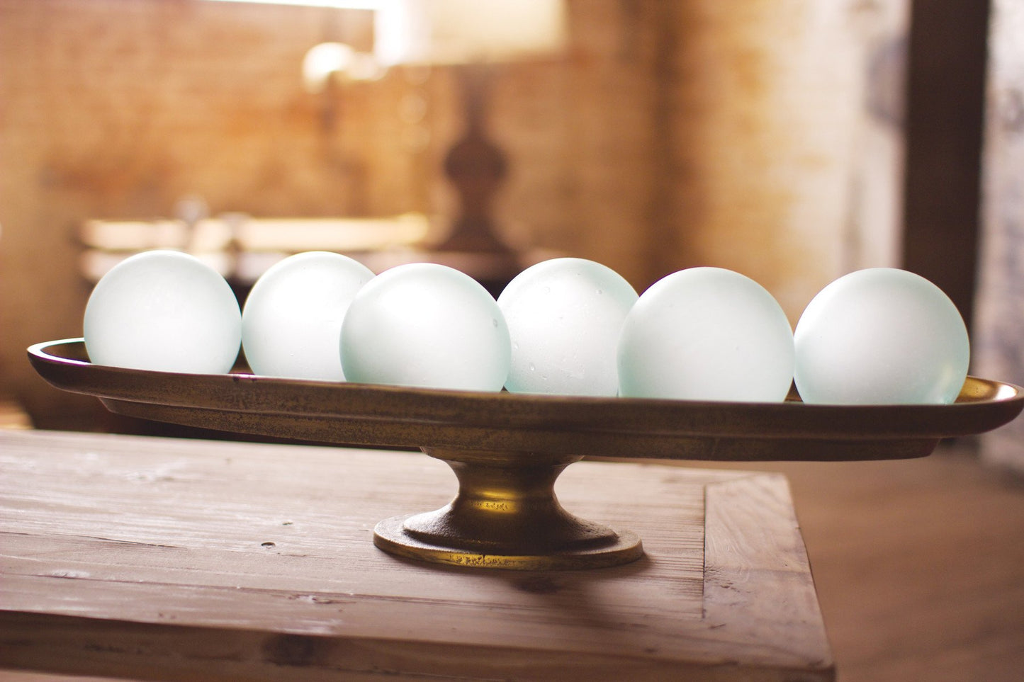 Kalalou Clear Frosted Glass Ball - Set Of 6 | Modishstore | Holiday