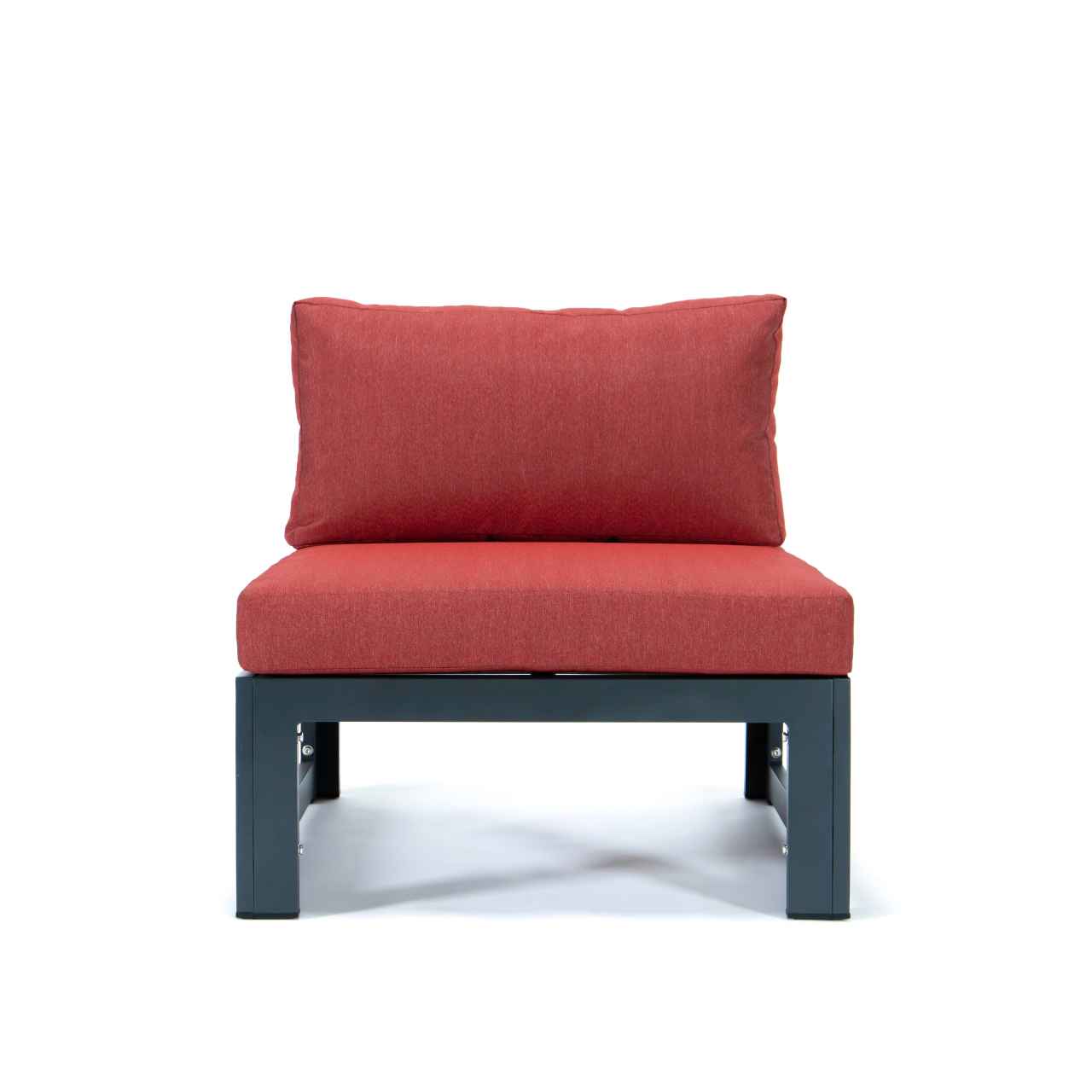 LeisureMod Chelsea 6-Piece Patio Sectional Black Aluminum With Cushions | Outdoor Sofas, Loveseats & Sectionals | Modishstore - 36