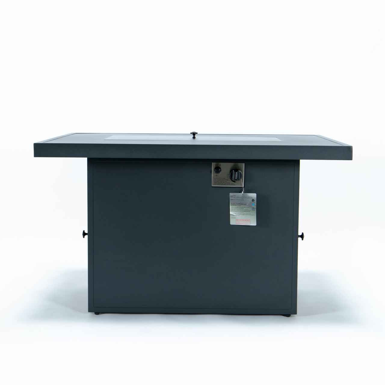 LeisureMod Chelsea 7-Piece Patio Sectional And Fire Pit Table Black Aluminum With Cushions | Outdoor Sofas, Loveseats & Sectionals | Modishstore - 59